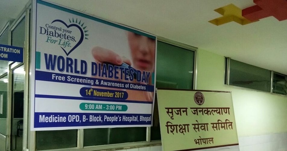 People’s Hospital and NGO Srijan Jankalyan Shiksha Seva Samiti with windowtonews.com  jointly organised Diabetic Prevention Camp and Free Blood Sugar Testing at People’s Hospital Bhopal.
