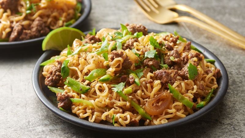 Sesame Ginger Beef Ramen Noodles 