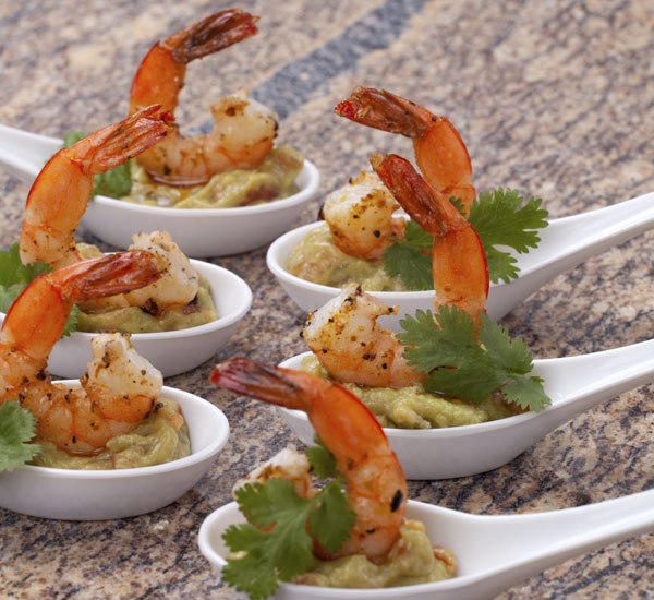 Prawn And Wasabi Guacamole Canapés