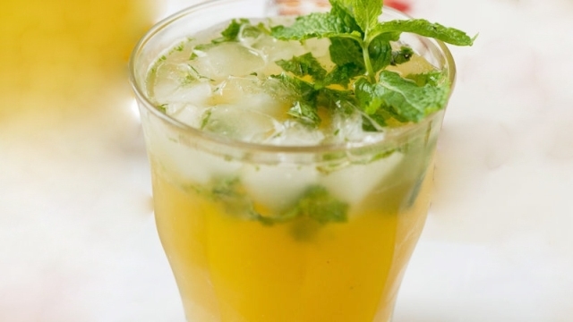 Peach Bourbon Julep Mint Leaves