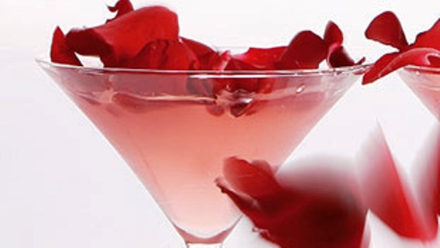 Cocktail with Vodka Rose Petals