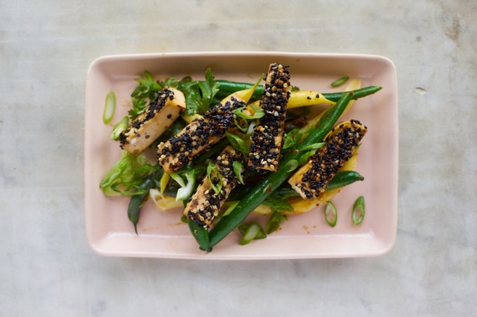 Golden-crusted Sesame Seeded Tofu 