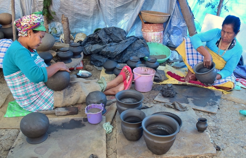 Manipur traditional pottery work for combination of pottery trail open air exhibition at the Indira Gandhi Rashtriya Manav Sangrahalaya