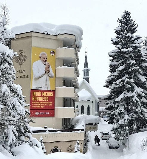 Set Against The Snowy Davos Landscape, India Shines Brightly At The World Economic Forum 2018.