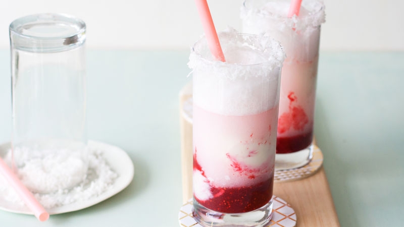Raspberry-Coconut Fro-Yo Floats