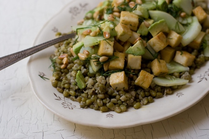 Lemon Cucumber Tofu Salad 