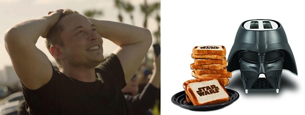 Elon Musk:  My New Toaster, When You Love, Live and Breath Space, the funny side!