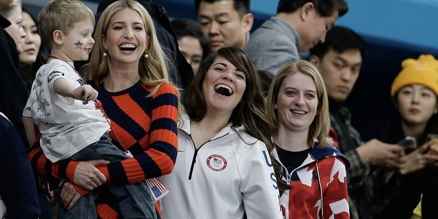 Ivanka Trump Grins Full Eye-To-Eye throwing Splendid Stills as her Country's Team Crosses the Closing Ceremony. 