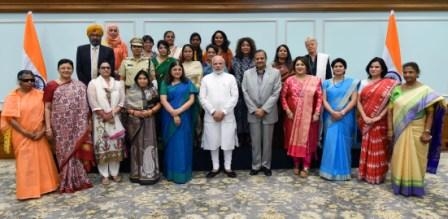 PM interacts with recipients of Nari Shakti Puraskar