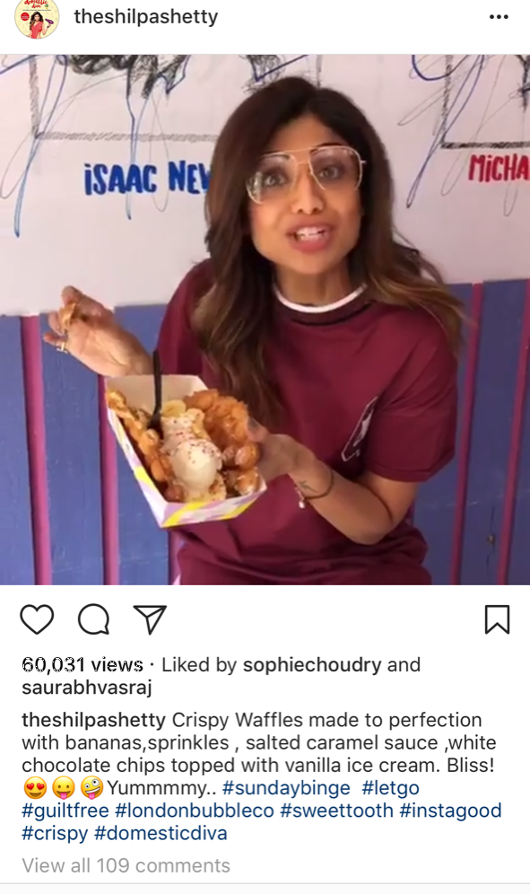 Actress Shilpa Shetty is known for her Sunday Binge!