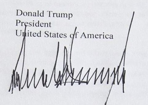 Trump''s big signature draws attention