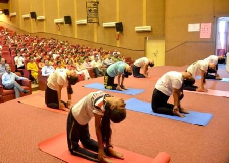 International yoga day celebrated at People’s University, Bhopal