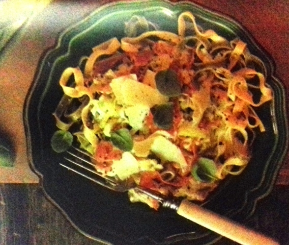 Tagliatelle with Leeks and Prosciutto 