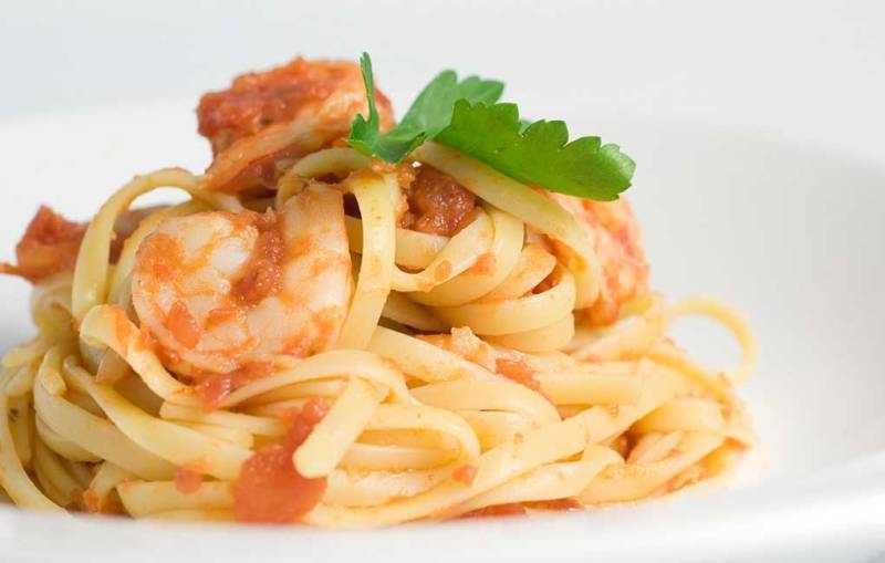 Tagliatelle with prawns