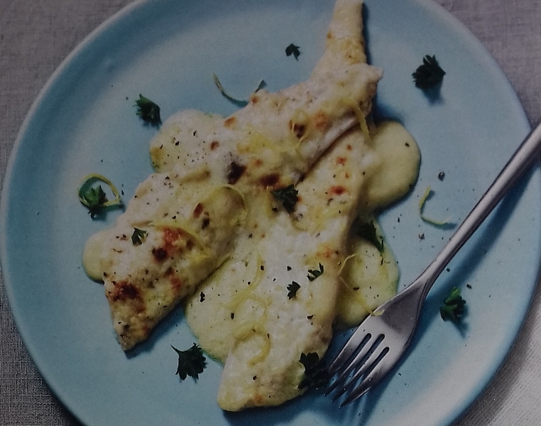 Cheese-topped baked bream