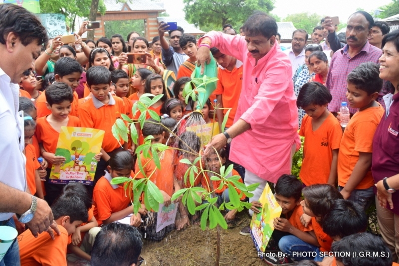 Tree plantation at IGRMS, Bhopal