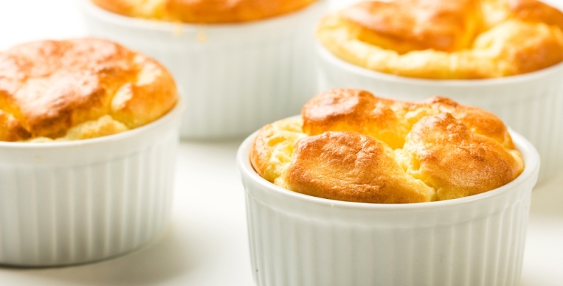 Stilton and broccoli soufflés
