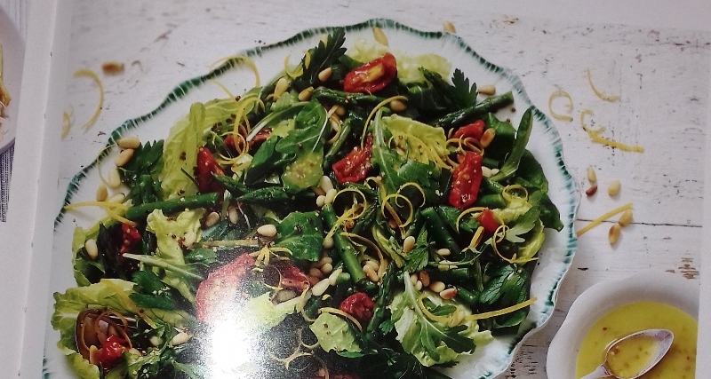 Herb salad with orange and mustard dressing