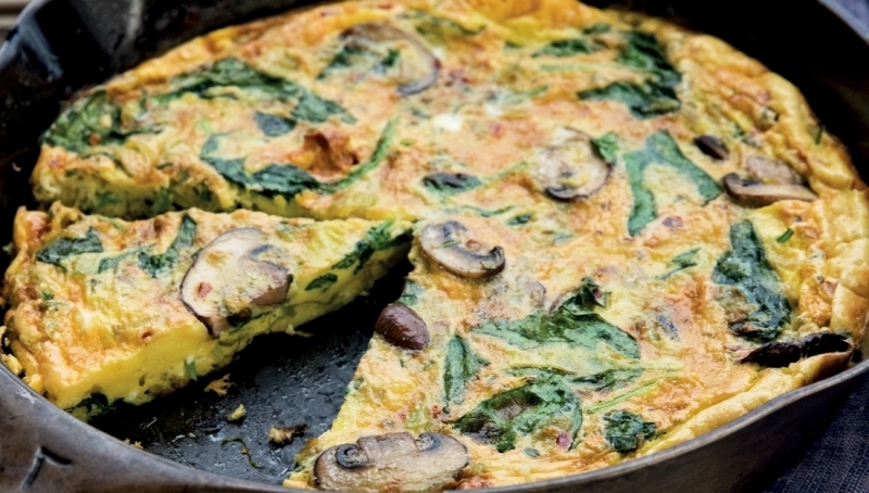 Spinach and mushroom frittata