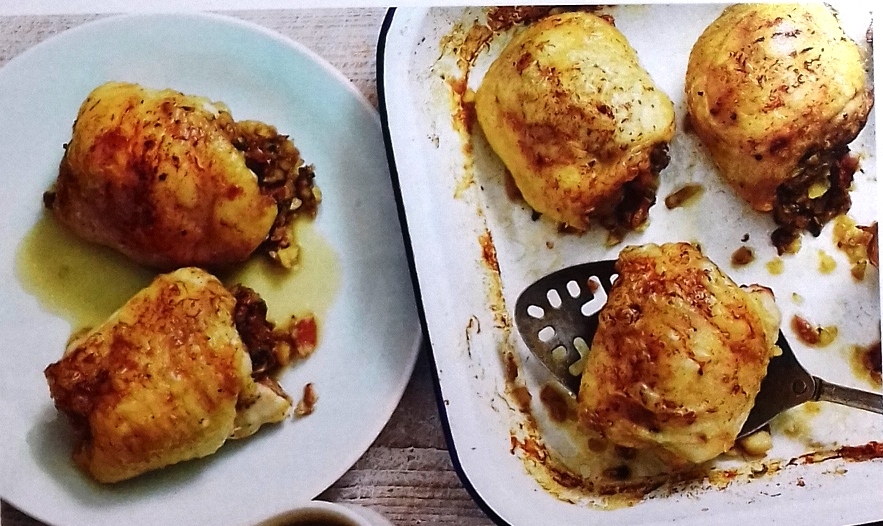 Chicken thighs with chestnut stuffing
