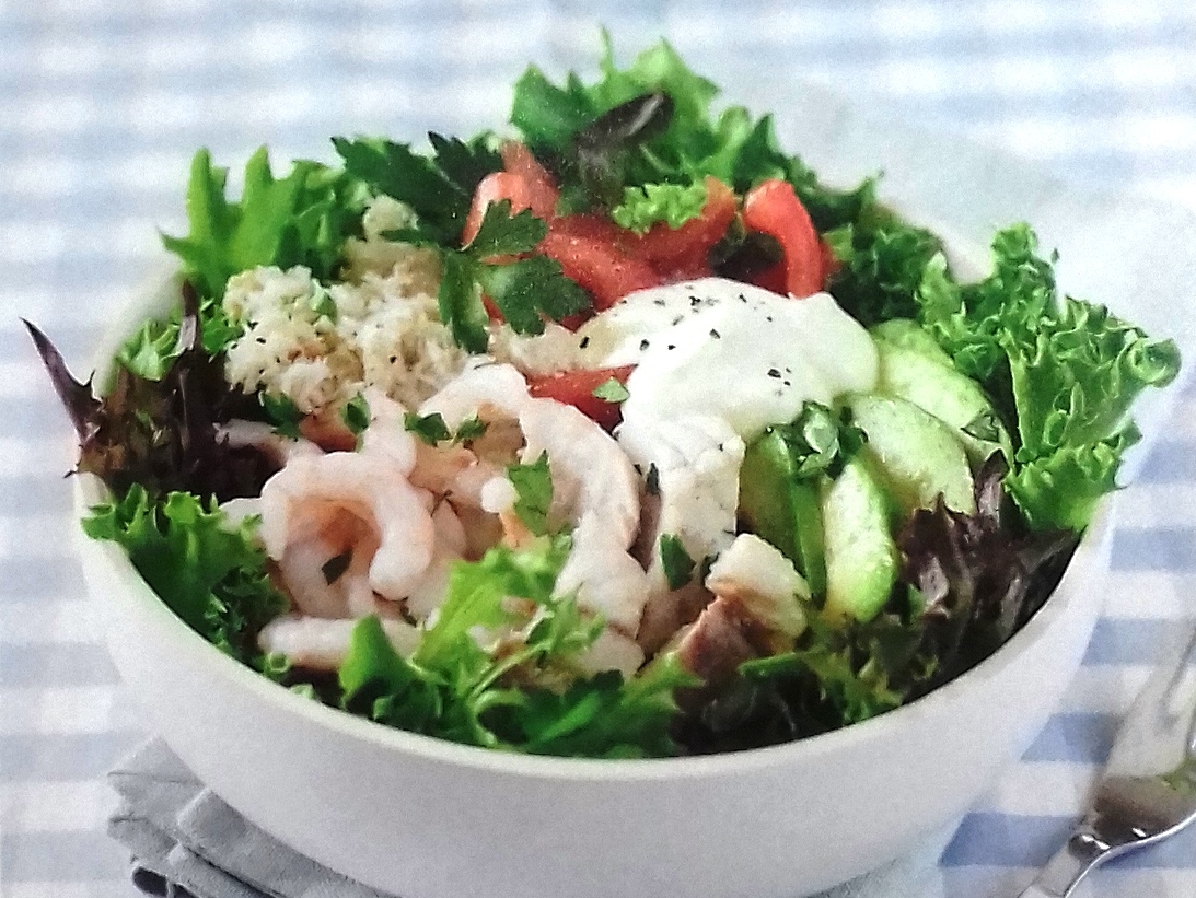 Seafood and avocado salad