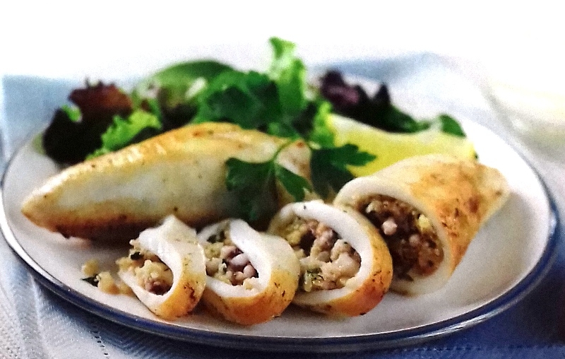 Mediterranean stuffed squid