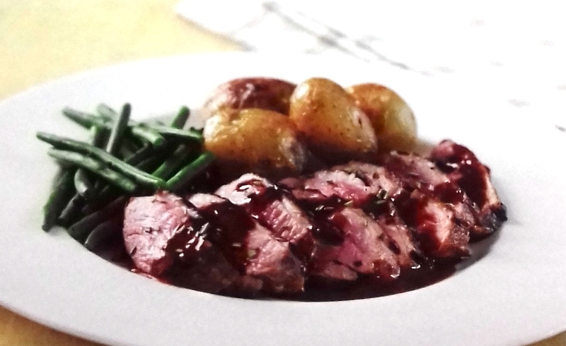 Duck breasts with red wine sauce