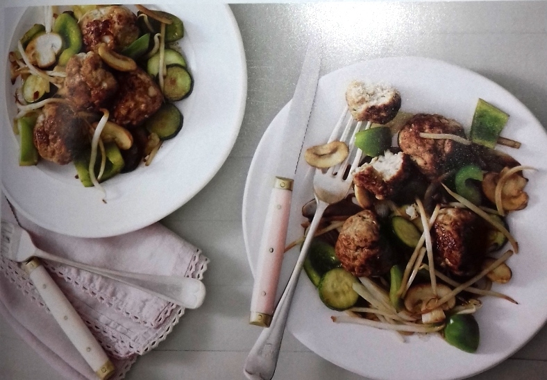 Stir-fried turkey meatballs