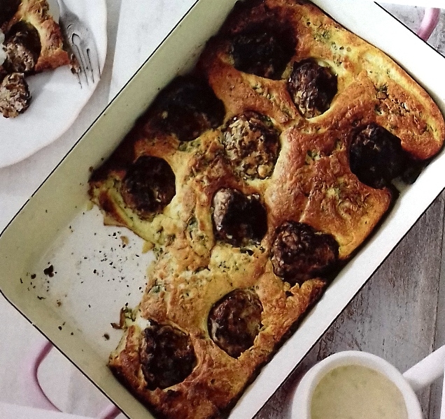 Toad in the hole with onion sauce