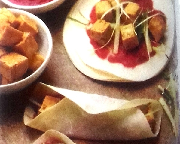 Peking tofu with plum sauce