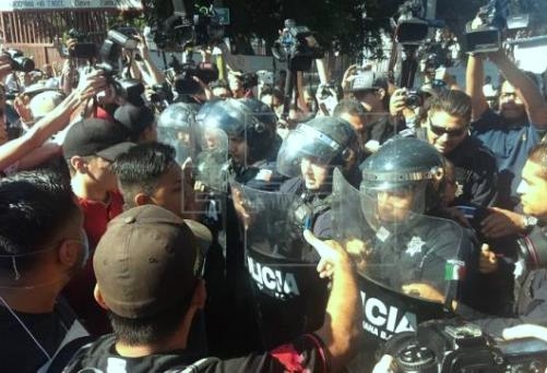  Anti-migrant protest in Mexico border city 