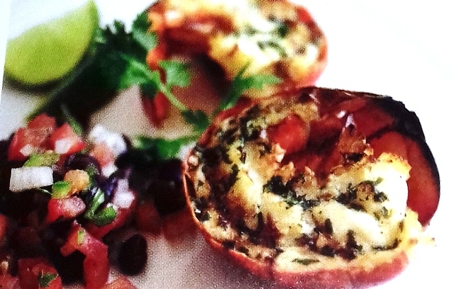 Lobster tails with black-eyed bean salsa