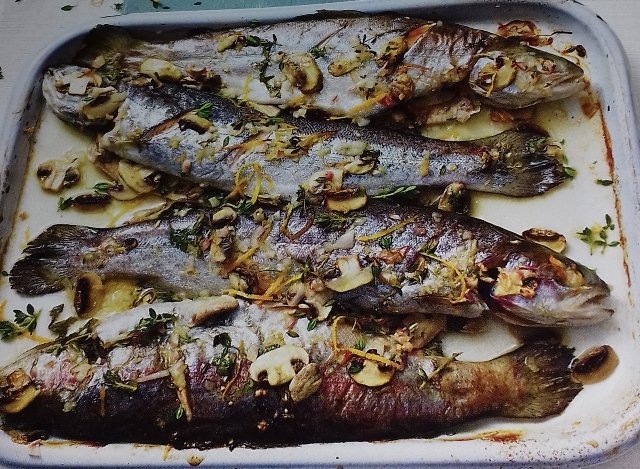 Baked trout with orange