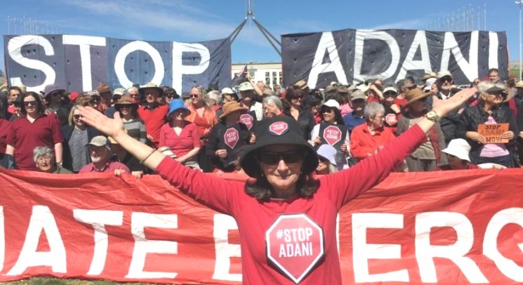 Australian students protest against Adani coal mine construction 