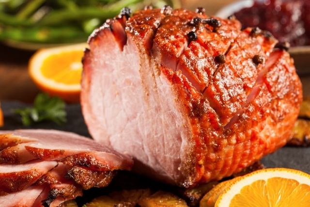 Mustard-glazed ham