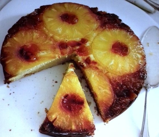 Pineapple upside-down pudding