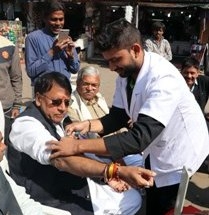 PR Minister Sharma got blood test done in health camp
