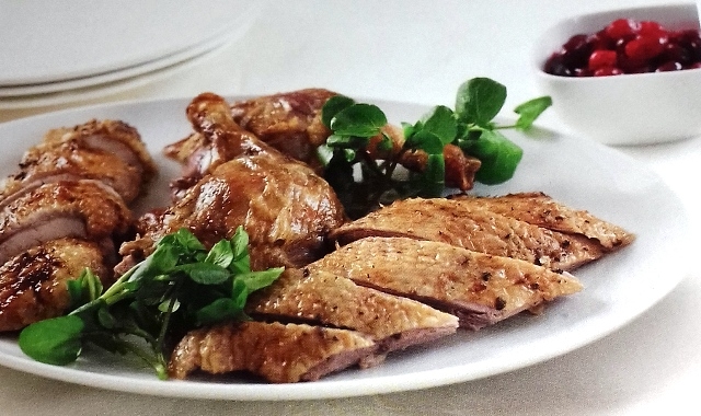 Roast duck with cranberries