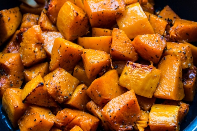 Golden roasted pumpkin