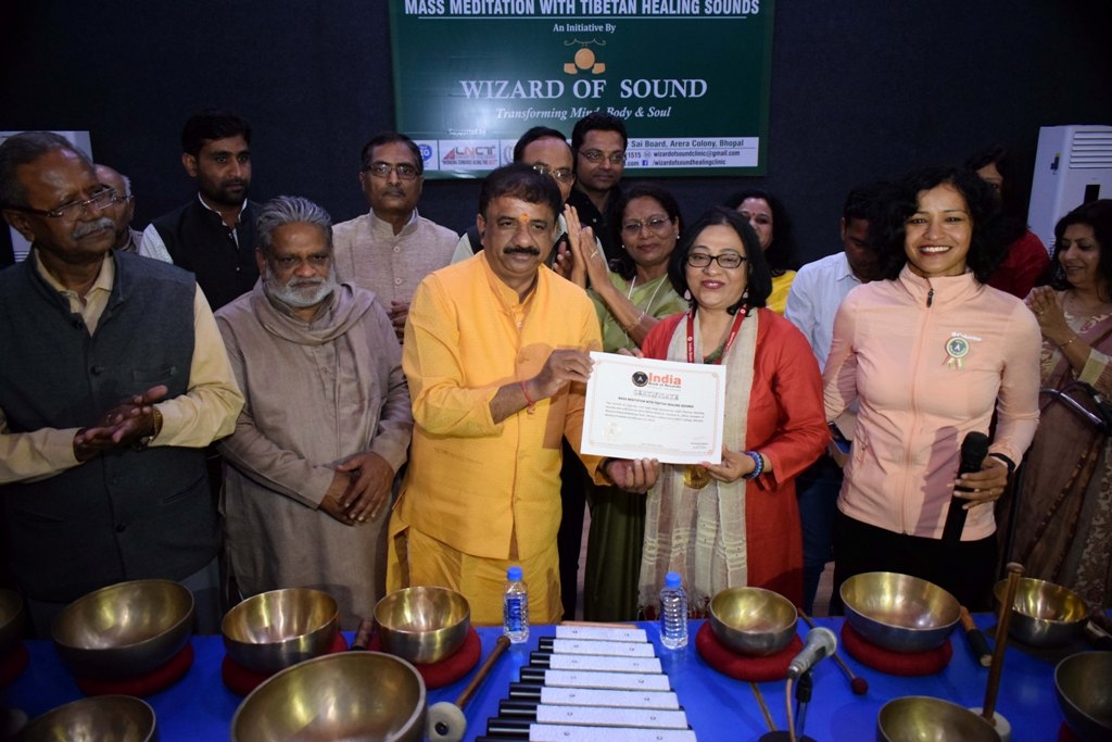 Bhopal registers mass sound healing & meditation record 