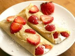 Rhubarb Crepes with Strawberry