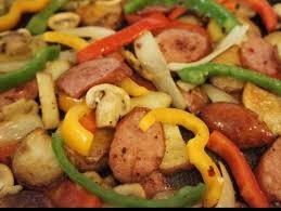 Spicy Jalapeno Chicken Sausage with Mango, Pineapple Salsa