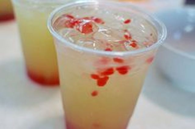 Raspberry-Lime Green Bubble Tea