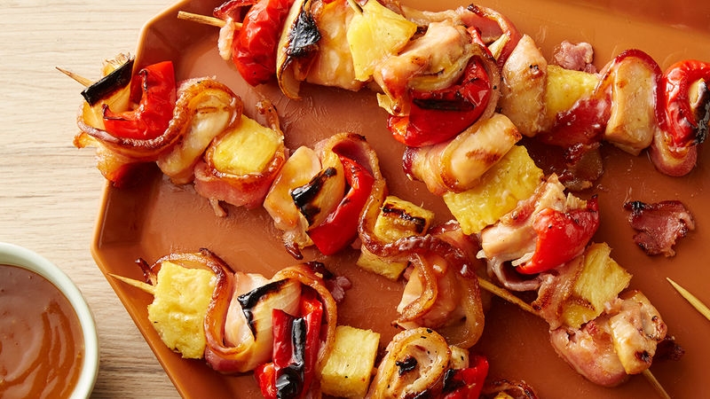 Bacon, Pineapple, Chicken Kabobs 