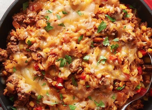 Tex-Mex Beef and Rice Skillet 