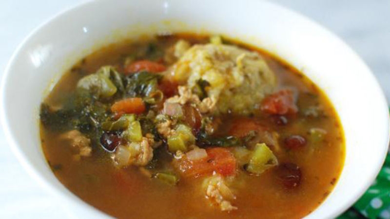 Chicken Dumpling Soup with Plantains
