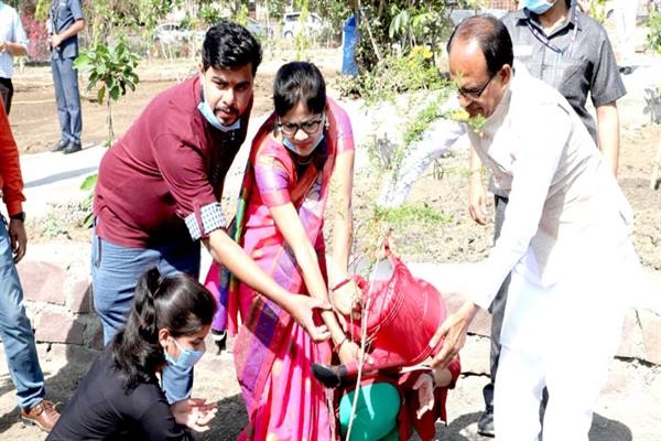 Chief Minister Chouhan Planted Saplings of Kadamba and Cassia