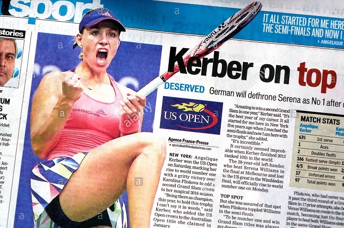  Makarova stuns top seed Kerber in French Open 1st round (Lead) 