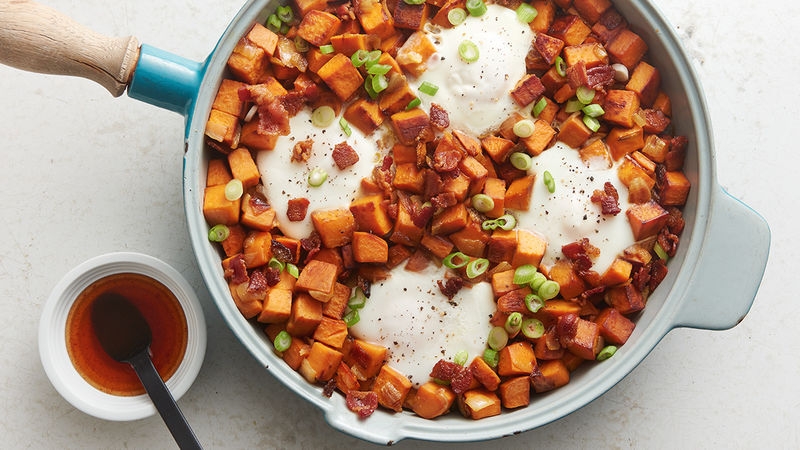 Bacon and Egg Sweet Potato Hash 