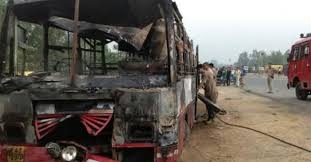  22 charred to death in UP bus accident 
